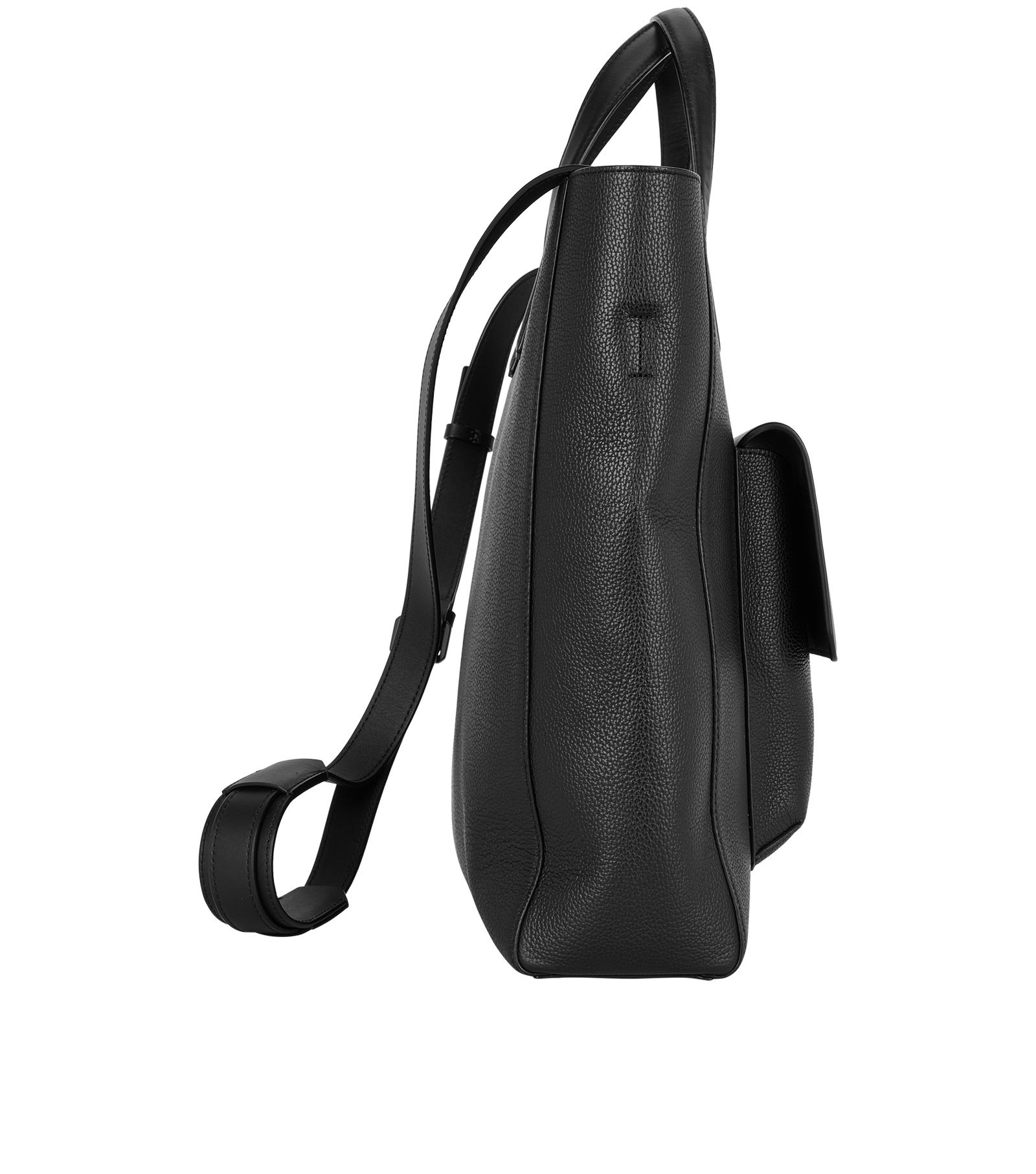 Shopping Tote, &pound;180, Handbags, Black, Leather, Side view